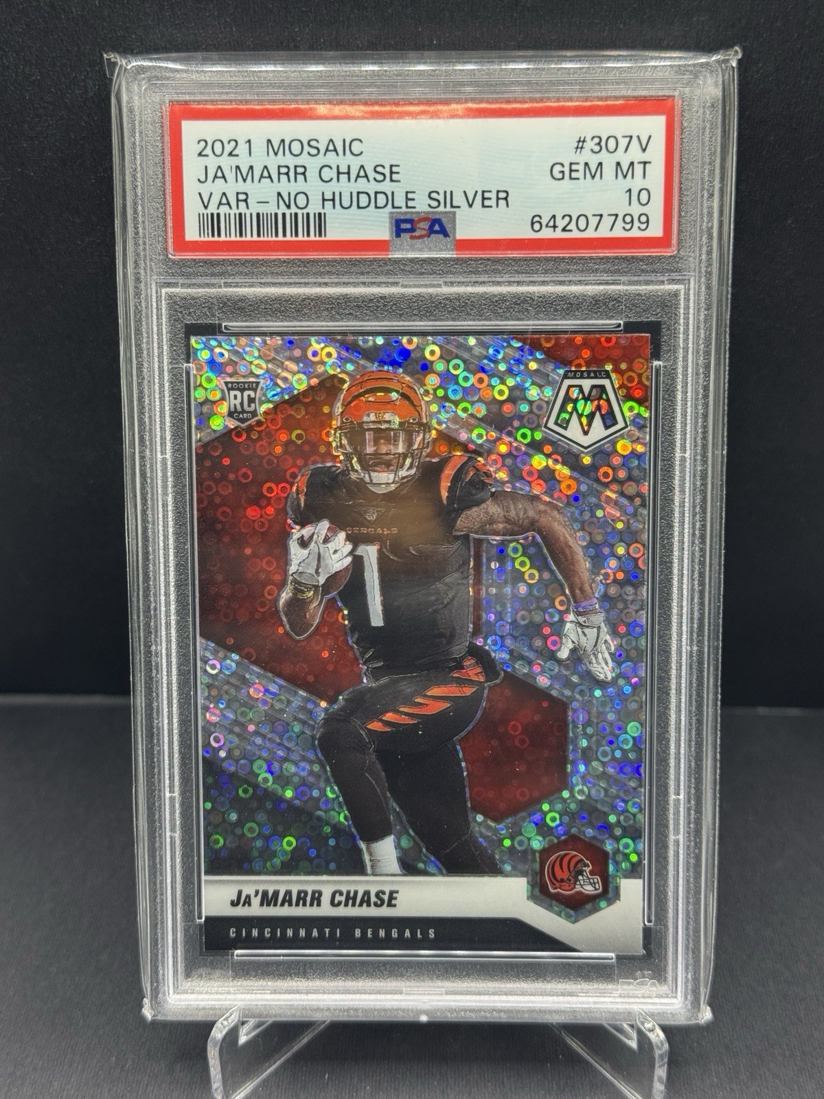 2021 Mosaic No Huddle Silver Variation Ja Marr Chase #307V PSA 10