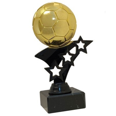 Star Blitz Gold Football Budget Award Ball & Stars Trophäe KOSTENLOSE GRAVUR TR19586