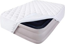 Short Queen Mattress Topper Thick Quilted Mattress Pad 23" Deep Pocket Noiseless