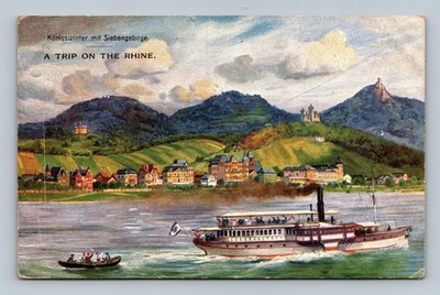 Vintage Königswinter Siebengebirge Rhine River Postcard F.E.D. Serie 200