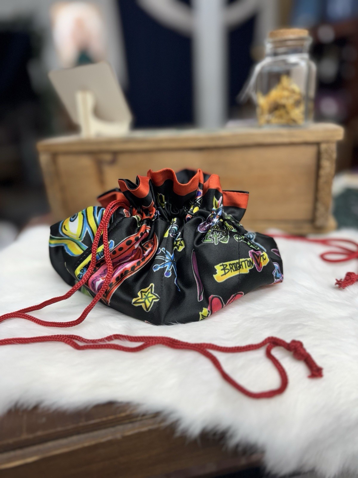 Brighton Love Scribble Jewelry Pouch Drawstring Travel Organizer  