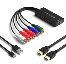 Component to HDMI Converter, YPbPr to HDMI Adapter Supports 1080P/720P Compat...