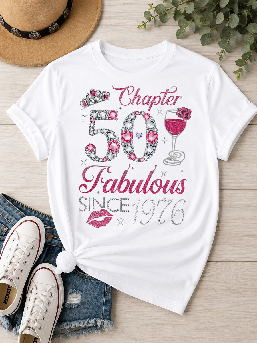 Chapter 50 Fabulous Since 1976 Shirt 50th Birthday Women's Graphic Tee Gift