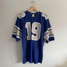 Vintage Russell 19 Jersey Shirt Mens Large Blue Football Mesh Athletes Foot 70s