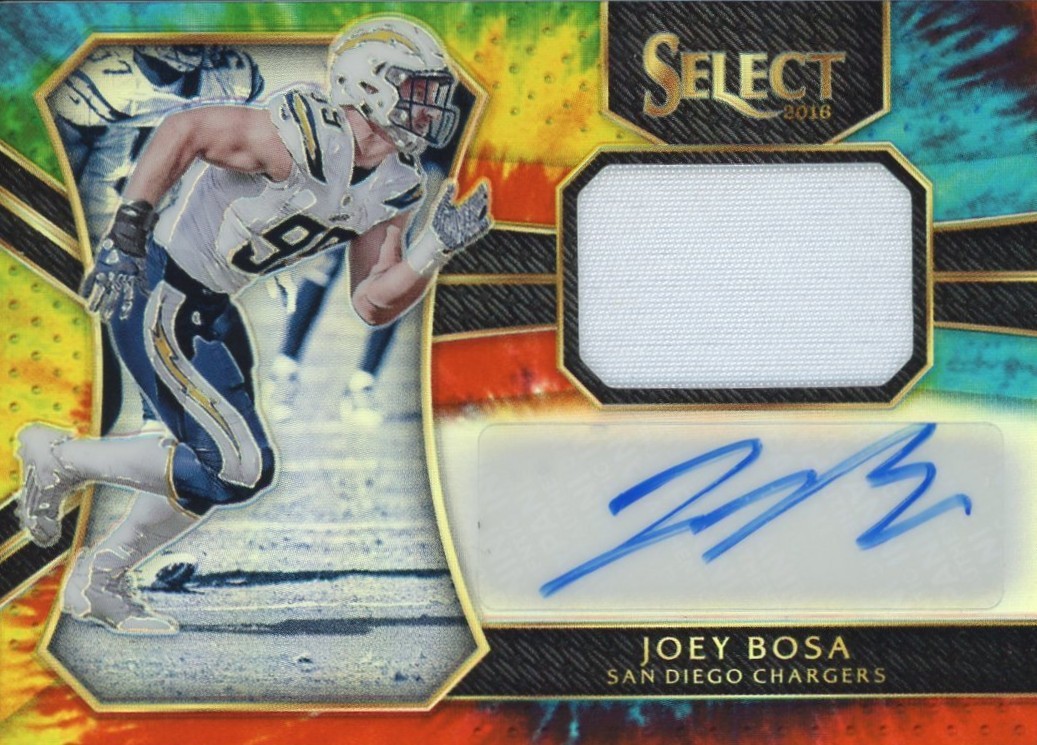 Joey Bosa Panini Select Rookie Autograph Material #RMJB Tie-Dye
