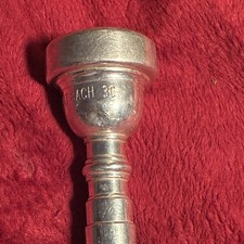 Vincent Bach 3C silver plated trumpet mouthpiece, medium cup, metal.