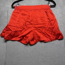 Lunya Red Washable Silk Sleep Shorts Women s Small Elastic Waist