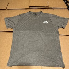 adidas Primegreen Aeroready Men's Gray Breathable Jersey T-Shirt Short Sleeve M