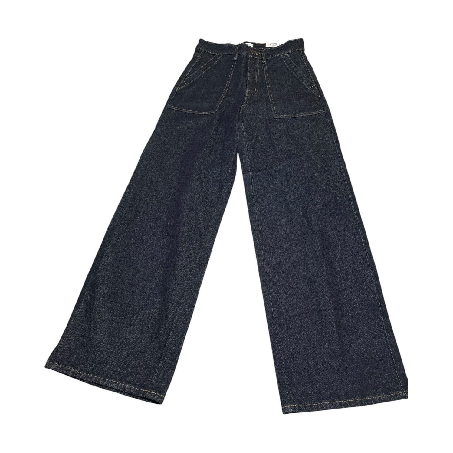 NWT Time and Tru Women’s Rinse Wash Blue Denim Wide-Leg High Rise Jeans Size 2