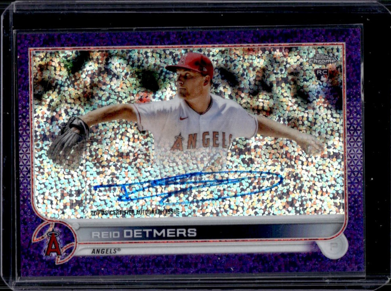 2022 Topps Chrome Reid Detmers Rookie Auto RC Purple Speckle Refractor #/299