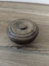 Vintage Antique Wooden Shaving bowl with lid 4"