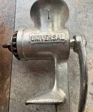 Vtg/Ant. Universal 1 Food/Meat Grinder Wood Handle Pork Beef Sausage Made in USA