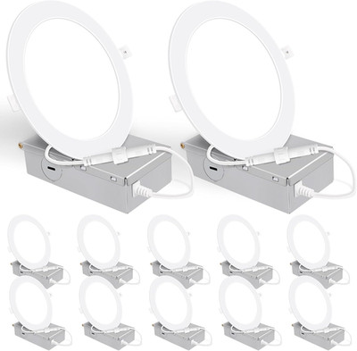 12 Pack 6'' Dimmable Slim LED Recessed Lights, 900LM, 5000K Daylight