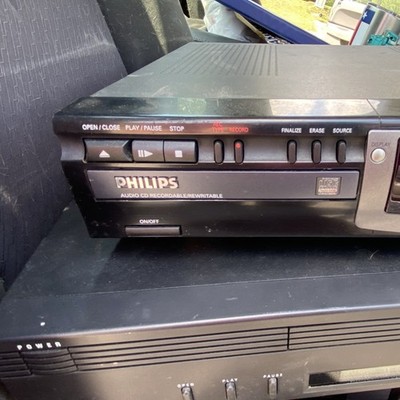 Philips CDR 770/17 CD Recorder Black Stereo RCA/Coax Outputs Plays CD-R/RW