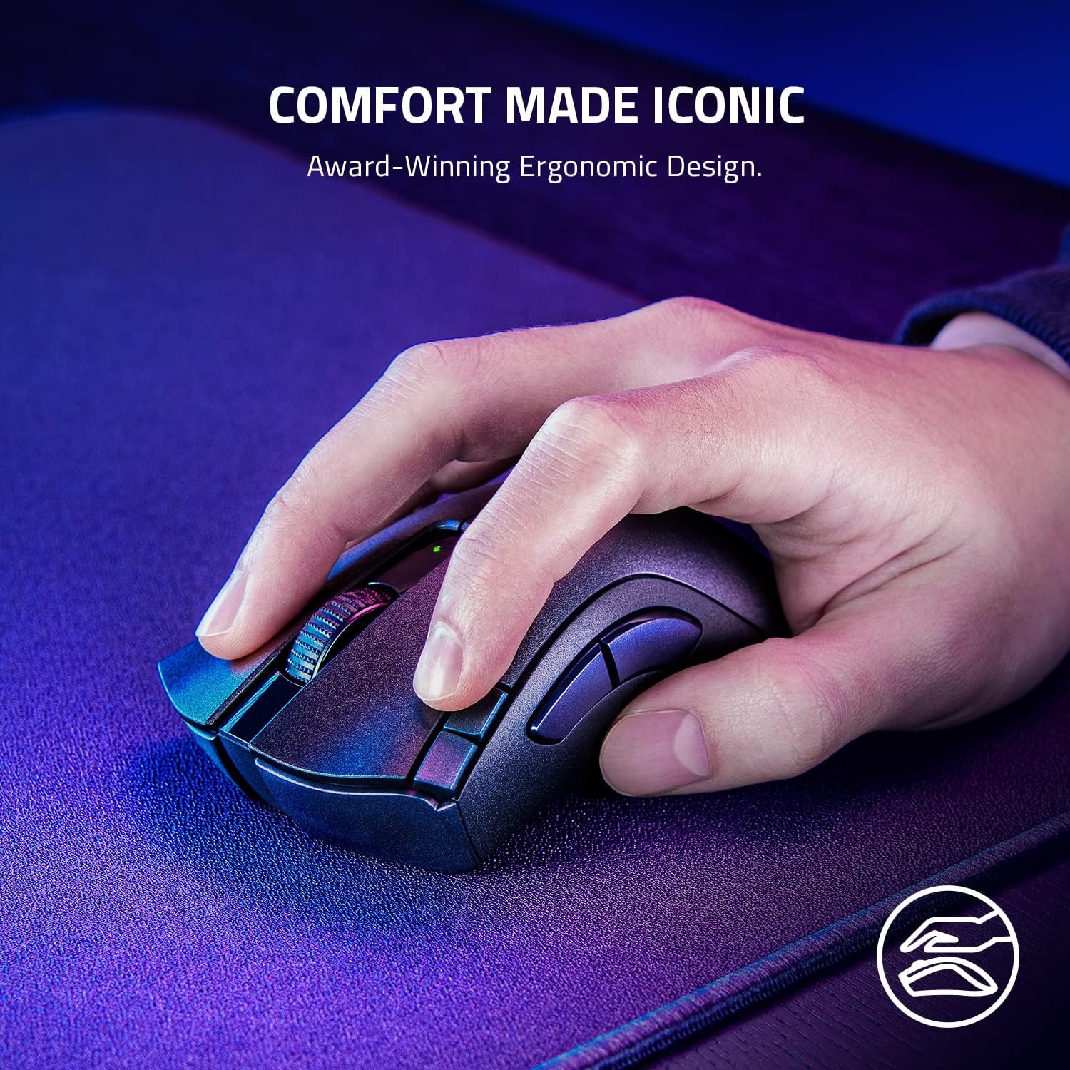 Razer DeathAdder V2 X HyperSpeed WL mouse óptico para juegos negro reacondicionado certificado, imagen 2