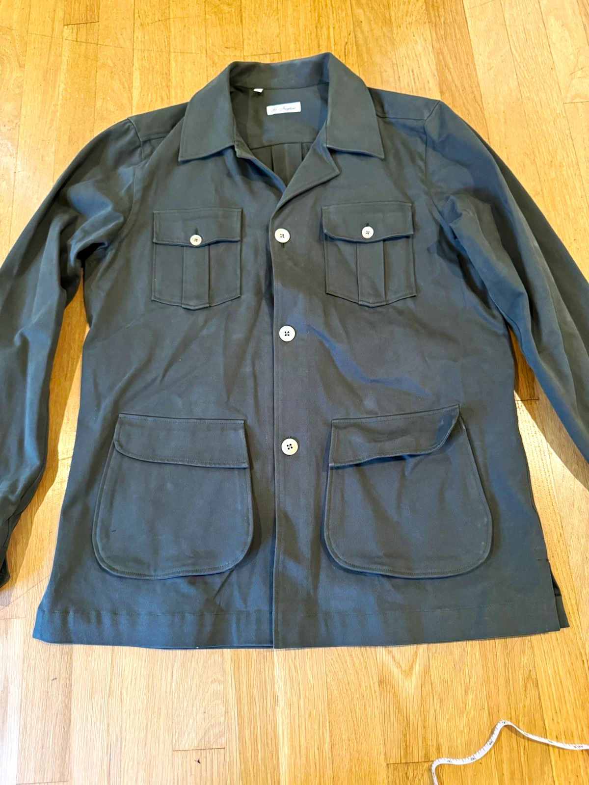 G. Inglese Men’s Dark Green Cotton Safari Jacket Size Large Made in Italy - product detail image 1