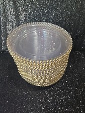 30pc 12" Round Clear Gold Beaded CHARGER PLATES Party Event Tableware Wedding