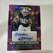 Brenton Strange 2023 Panini Prizm Draft Picks Auto Purple Ice /99 