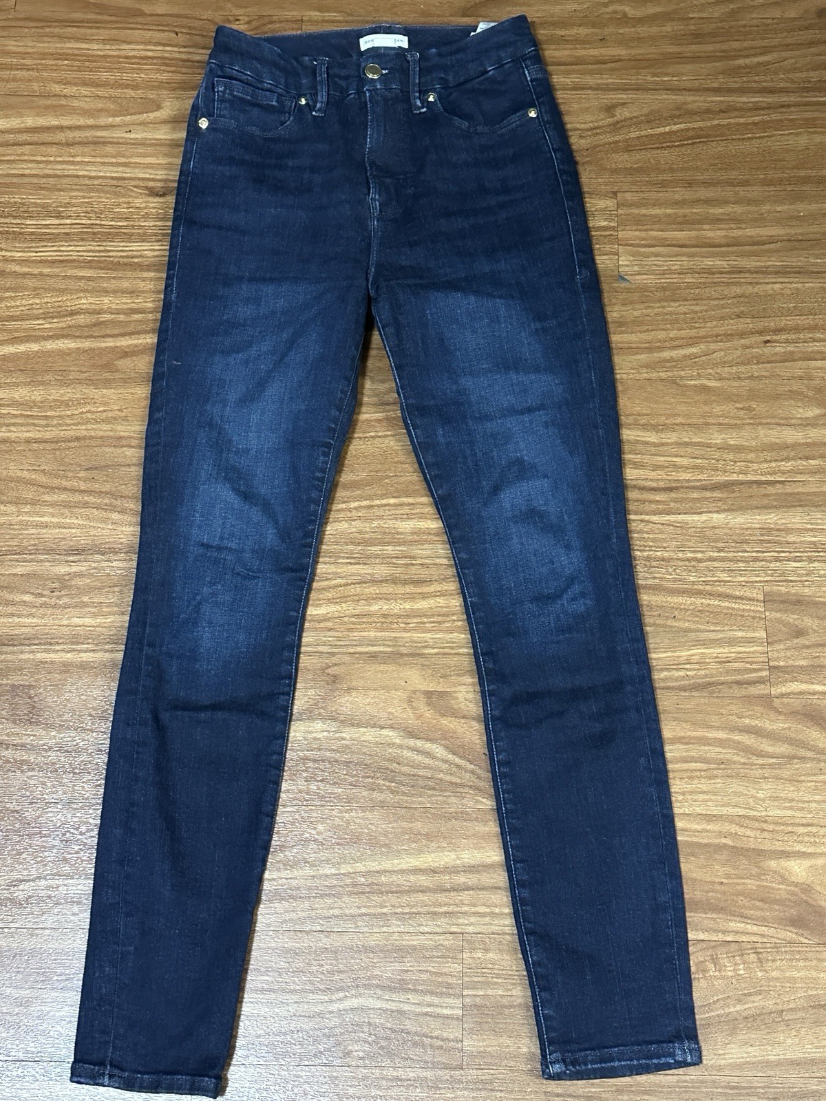 Good American Good Legs High Rise Jeans Women Size 4/27 Blue Dark Organic Cotton