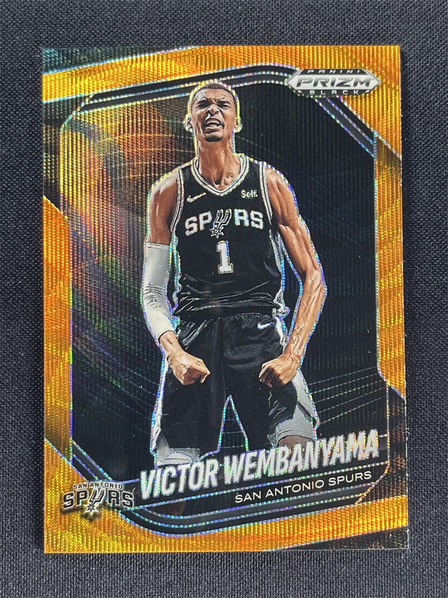 2024-25 Panini Prizm Black Victor Wembanyama #1 Orange Wave Prizm Spurs /60