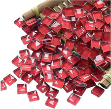 Mosaic Tiles Squares Deep Red Crystal Mosaic Glass Tile for Crafts Bulk DIY Pict