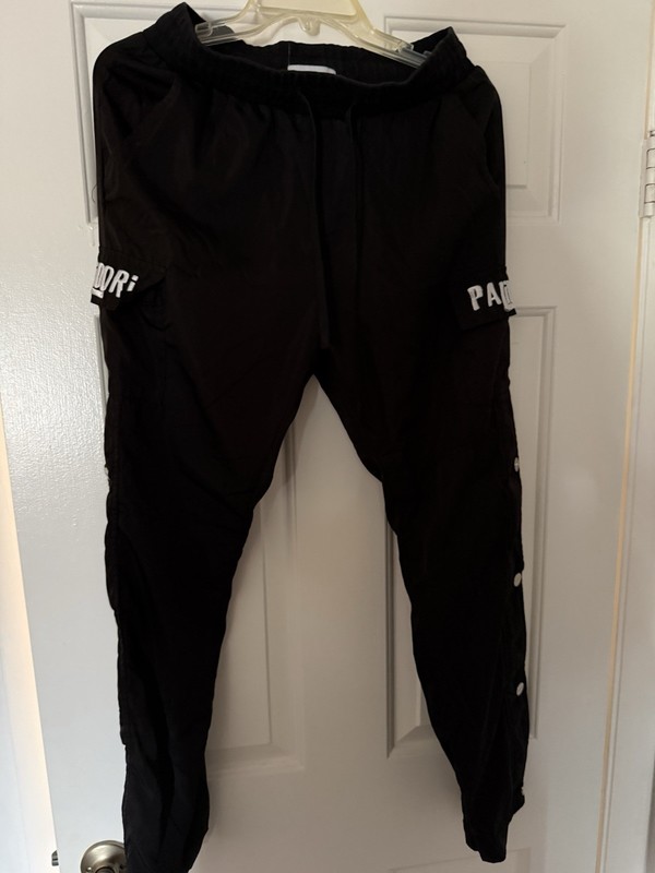 PALIDORI Women's Black Solid Jogger Pants Elastic Waist Logo Accent Size S