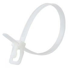 Cable Tie, 12 in L, 3.34 in Max Bundle Dia., Natural, Nylon 6/6, 50 lb Strength,