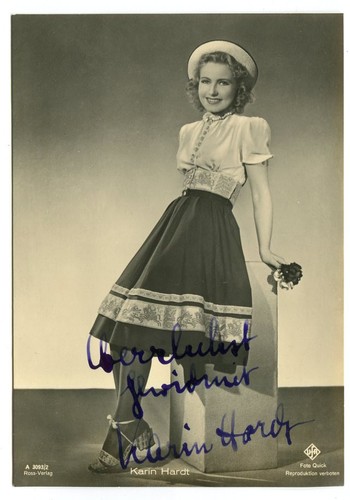 AK Karin Hardt, Film, Autogramm, Original signierte Film-Karte 50er Jahre