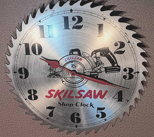 Working SKILSAW Real 10" Blade SHOP CLOCK Battery Operated   $ NO RESERVE $