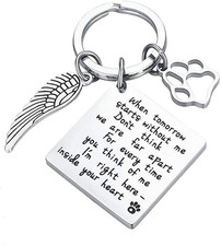 Memorial Dog Keychain Sorry for Your Loss Pet Loss Sympathy Gift When Tomorrow S
