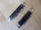 Lot anciens couteaux de métier 2 pièces os cerfé FRANCE/ENGLAND