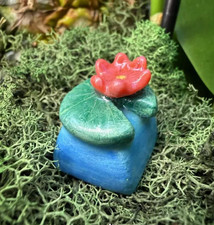 Handmade Pink Lotus Lilypad Artisan Keycap fo...