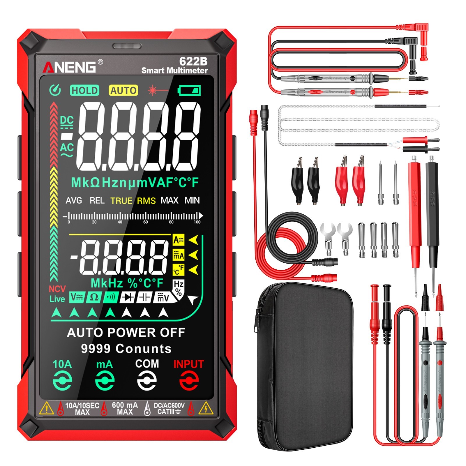 Smart Digital Multimeter True RMS Rechargeable Touch Screen Tester Voltmeter US