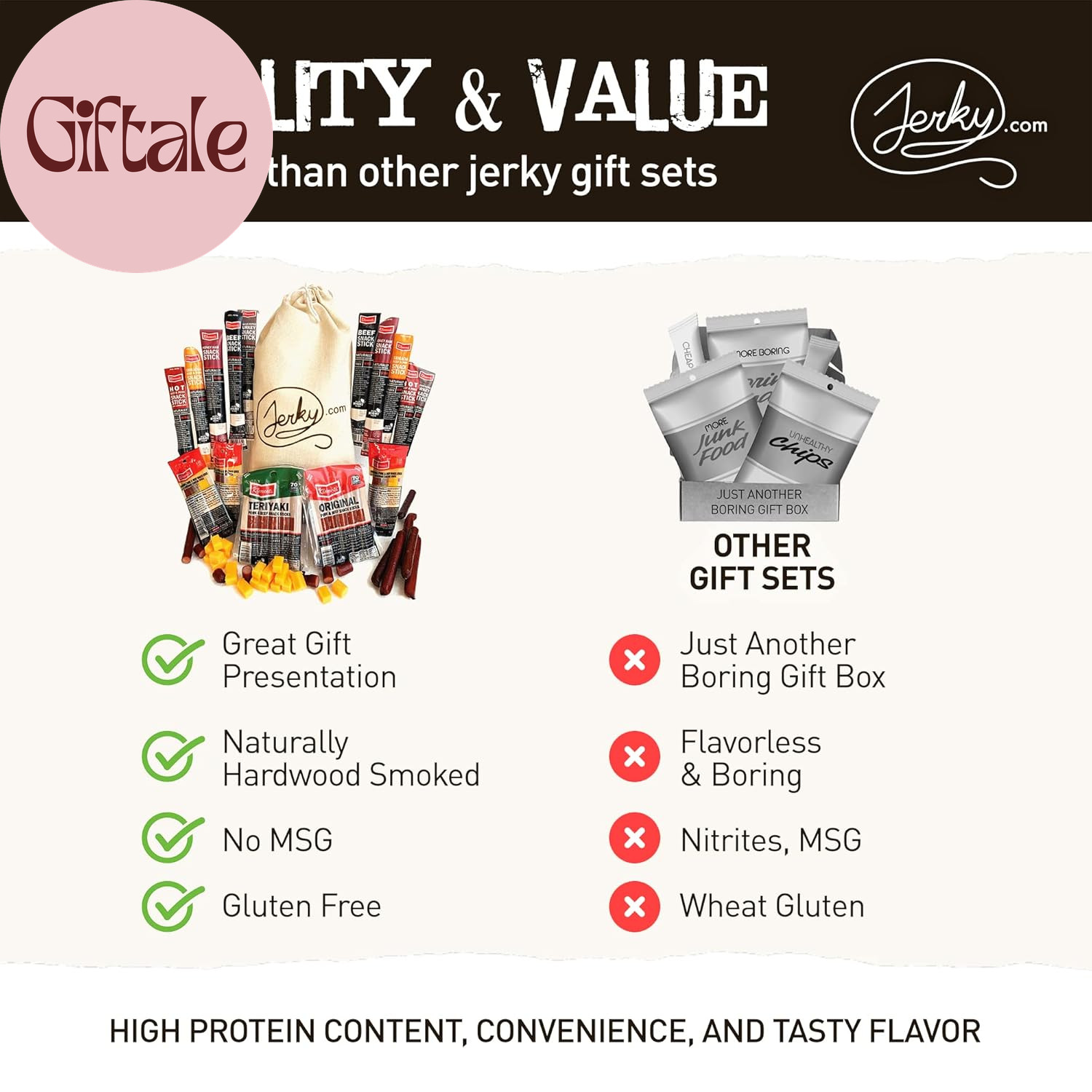 Jerky Gift Basket for Men - 26Pc Jerky Variety Pack of Beef, Pork, Turkey, & Ham