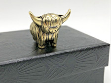 Solid Brass Mini Bull Buffalo Yak Cow Ornament Figurines + gift box