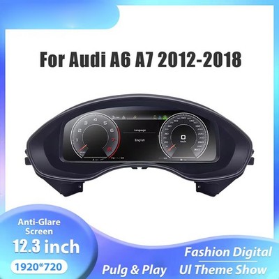 12.3''LCD Digital Cluster Dashboard For Audi A6 A7 C7 2012-2018 Panel Speedometer