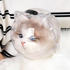 Cat Grooming Helmet Anti-Bite Cat Muzzle with Face Opening Pet Guard Hood