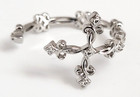 Sterling Silver 925 Cross Wrap Ring CZ Stones Size 7 — photo 1