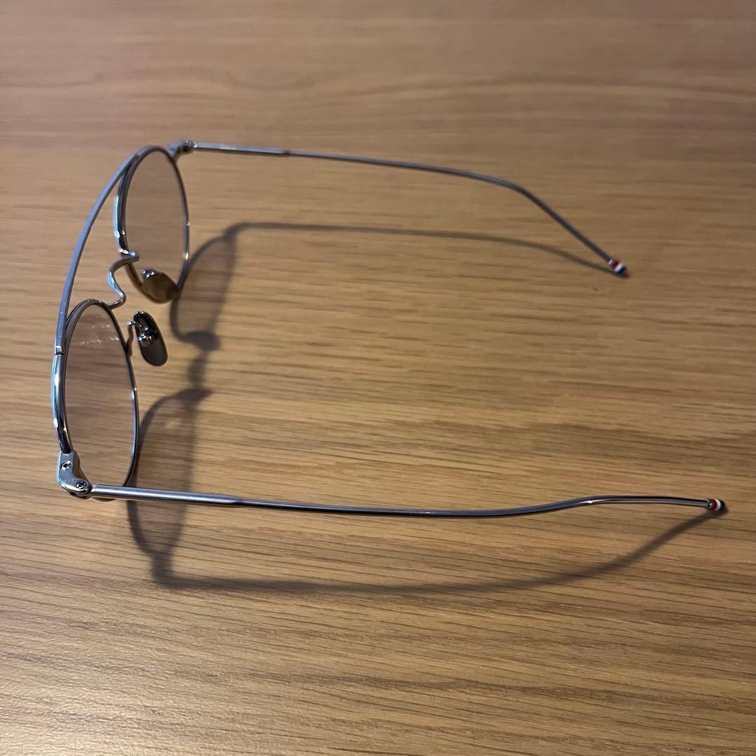 Thom Browne TB101 Double Bridge Titanium Silver Glasses Used Size image 3