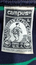 Vtg 80s 90's CAMPUS Rugby Henley Shirt Striped American Action Gear Size L EUC *