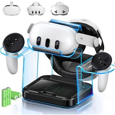 Charging Dock for Oculus Meta Quest3/ 3S / 2, VR Headset Charging Station wit...