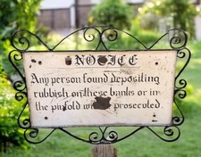 Antique Original Cast Iron And Enamel Metal Sign - 80 By 57cm