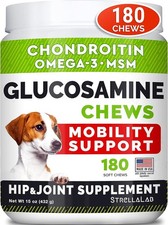 Glucosamine Treats for Dogs - Joint Supplement 180 Pack of 1 , green