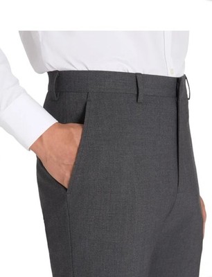 32x34 slim fit dress pants Essentials Mens Slim-Fit Flat-Front Dress Pant Navy Size 32W x 34L