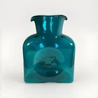 Vintage Mcm Blenko Glass 384 Peacock Double Spout Water Pitcher