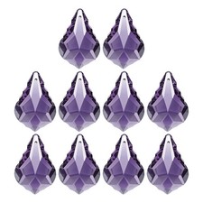 K9 Crystal Teardrop Beads, 10 Pack 38mm Chandelier Prisms Leaf Purple