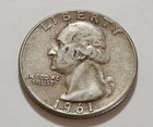 1961 Washington Quarter • 90% Silver • Circulated • X92