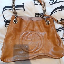 Gucci Soho Double Chain Shoulder Bag Brown Authentic. Rrp 1800£