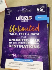 Ultra Mobile SIM Card Unlimited Talk Text & Data With International Calling 5G