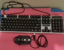 Used Led Keyboard & Mouse Set For Gaming Or Regular keyboard Use